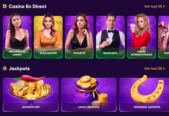 KINGMAKER CASINO Banque games